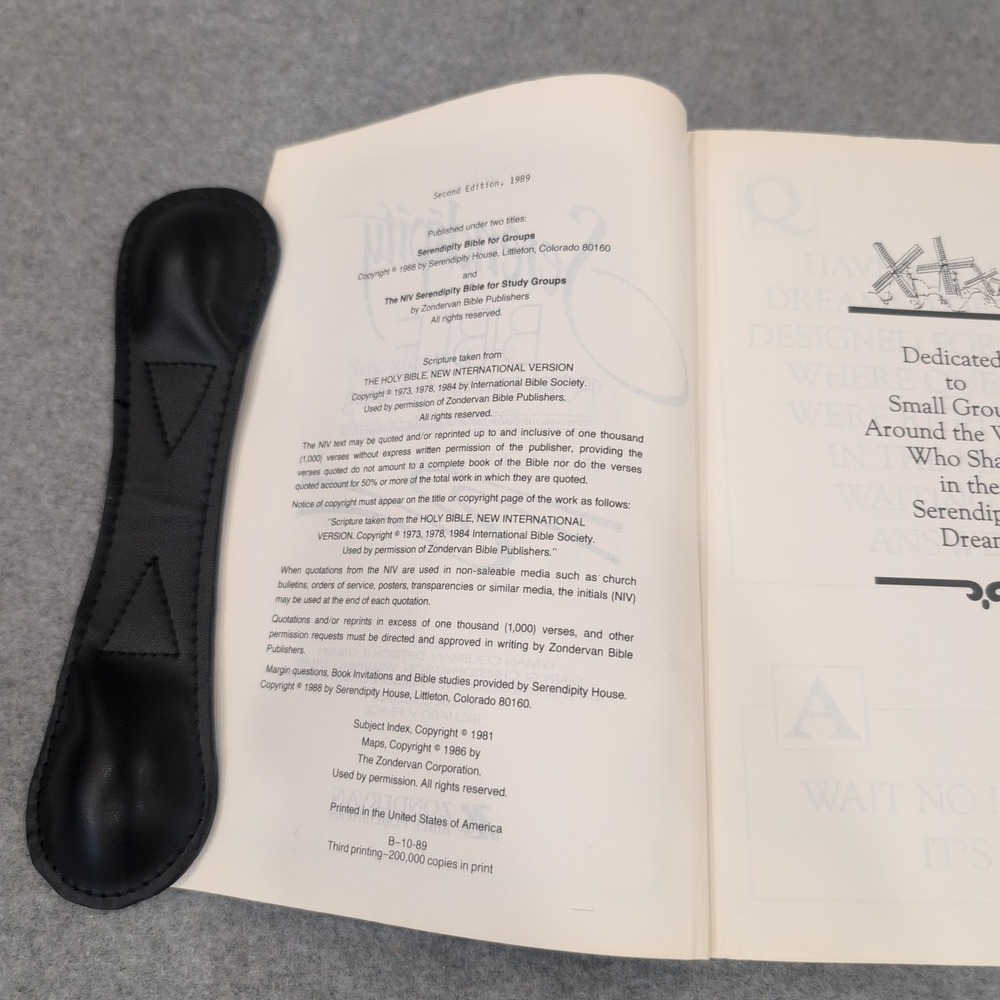NIV Serendipity Bible for Study Groups Zondervan 1989 Second Edition Softcover - Picture 5 of 5